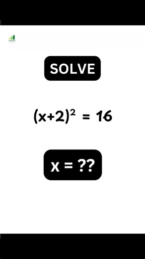 A-Maths STUDIFIED on Instagram: "Most People Forget the SECOND Answer! (x + 2)² = 16 Today’s math challenge looks simple… but almost everyone forgets one key detail 👀 Solve: (x + 2)² = 16 Let’s break it down step-by-step: 1️⃣ Take the square root of both sides → x + 2 = ±4 2️⃣ Split into two equations: ✅ x + 2 = 4 → x = 2 ✅ x + 2 = −4 → x = −6 💡 Final Answers: x = 2 and x = −6 Did you remember BOTH answers? 🤔 Comment your answer ⬇️ and tag a friend who usually forgets the “± rule”! #MathChall