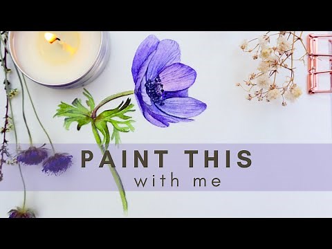 Anemone Painting Tutorial #botanicalpainting #watercolouranemone