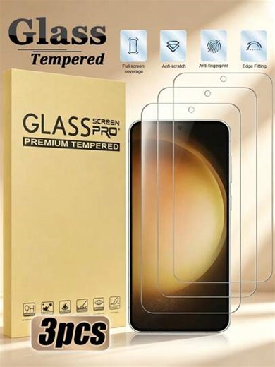 3pcs Tempered Glass Screen Protector, Resists External Damage, Anti-Fingerprint, Hydrophobic And Oleophobic, Anti-Dust, Smooth Screen, Full Screen Coverage, Smooth Edges. Compatible With Samsung A14/A15/A25/S23 Fe/A54/S24FE/A16/A36/A56//A16/A17/A07/Galaxy S21/S22/S23/S24 Ultra/S24FE/Galaxy S25 Ultra/S25/S26 Series | SHEIN