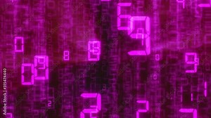 Abstract binary background, number streams, matrix effect.