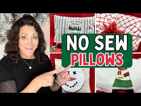 EASIEST “No Sew” Christmas DIY Decor Pillows