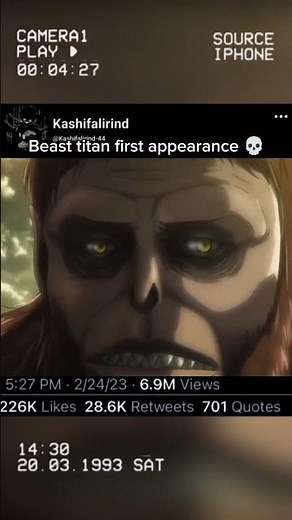 Beast titan first appearance 💀 /attack on titan #aot#beast#amv#anime