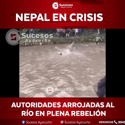 🌍🔥 NEPAL EN CRISIS: AUTORIDADES ARROJADAS AL RÍO EN PLENA REBELIÓN Lo que empezó como protesta contra la censura de redes sociales terminó en una violenta revuelta juvenil contra la corrupción. ⚠️ El primer ministro renunció, el Parlamento fue incendiado y varios ministros y políticos fueron capturados, desnudados parcialmente y arrojados a un río por la multitud, símbolo de la furia popular. 📌 Con al menos 19 fallecidos, la Generación Z lidera una histórica rebelión que pone al gobierno de N
