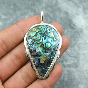 Abalone Shell Pendant 925 Sterling Silver Pendant Abalone Shell Gemstone Pendant Handmade Silver Abalone Shell Jewelry Gift for Her Mother - Etsy