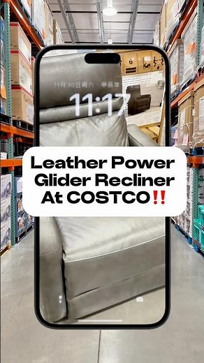 Costco’s Leather Power Glider Recliner – The Ultimate Comfort Upgrade! ✨#costcofinds #powerrecliner