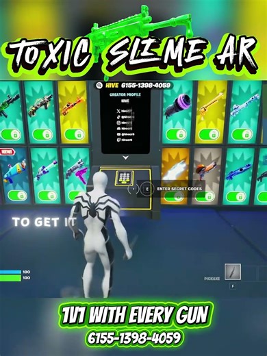 How to unlock the TOXIC SLIME AR in 1V1 WITH EVERY GUN!
