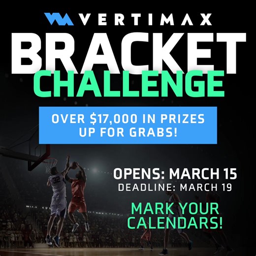 The VertiMax Bracket Challenge is officially here! 🏀🔥 Think your bracket skills are as explosive as your training? It’s time to prove it. We’re turning up the heat this season — and the stakes are BIG. We’re giving away FREE VertiMax platforms to the top-scoring brackets. The Game Plan: 📅 Brackets Open: March 15th ⏳ Entry Deadline: March 19th 🏆 The Prizes: 1st : V8 EX & Raptor with portable mount (Value $7,290) 2nd: V8 & Raptor with portable mount (Value $6,190) 3rd: V8 (Value $4,195) Eligib