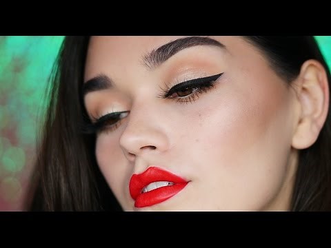 Classic Red Lip💋and Black Liner makeup tutorial