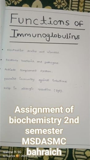 Assignment of biochemistry 2nd sem #nursinglife guys you can see how to write assignment 🤔👍🌻