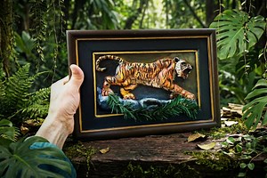 Handmade 3D Tiger Clay Wall Art, Original Animal Relief Sculpture - Etsy Canada