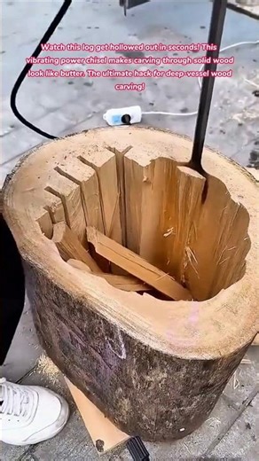 Log to Luxury! 🪵🪚 Satisfying Power Chisel Carving #tools #tips #tricks #how #diy #craft #skills #art