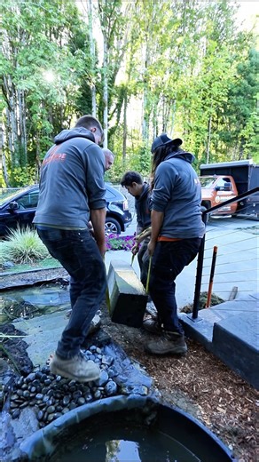 Basalt Column Complete #waterfeature #fountain #landscape #pnw #milwaukee ##waterpump #finish #Washington #canon | Brookside Landscape and Design | Facebook