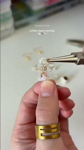 Cute Coffee Charm Earrings ☕✨ Easy DIY Tutorial #diyjewelry #beads #jewelry #jewelrymaking #earrings