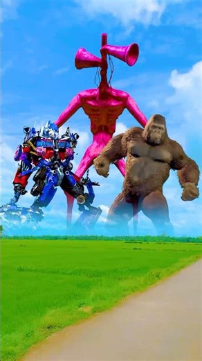 Venom fights siren head to avenge king kong, optimus prime