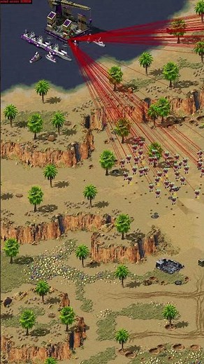 Red Alert 2 - Battleship Vs Rocketeer & Air Plane