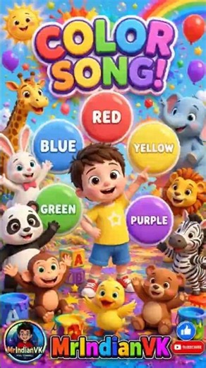 Colors Song for Kids | Learn Colors Name | Nursery Rhymes | 3D Animation #shorts #cartoon