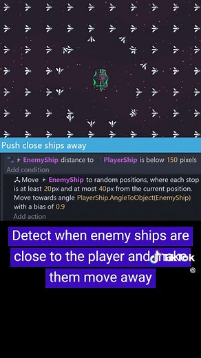 Create enemy AI that swarms the player in your game. #gamedev #gdevelop #nocode