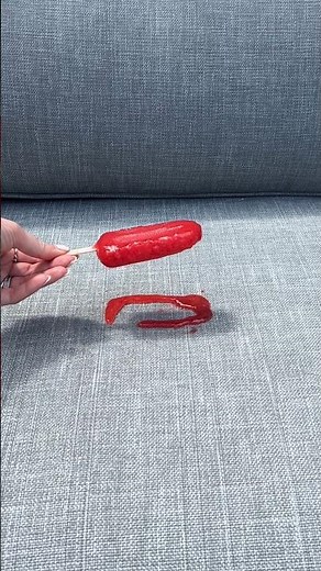 Staining my couch with a melted strawberry juice popsicle!! Testing if it’s really stain proof!!