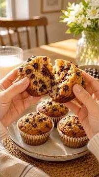 Easy Banana Chocolate Chip Muffins / Soft & Fluffy Homemade Recipe