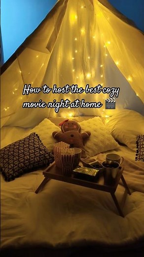 How to host the best cozy movie night at home🎬 #movie #movienight #cinema #moviehouse #restock