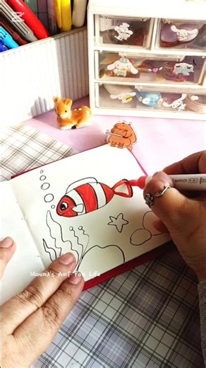 Easy cute clown fish drawing idea |🐠#art #drawing #shorts #fish