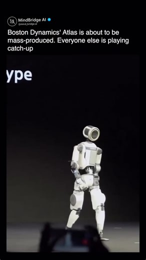 MindBridge.ai on Instagram: "Boston Dynamics’ Atlas is about to be mass-produced — and everyone else is officially playing catch-up 🤖🔥 For years, Atlas was the internet’s favorite “look what robots might do someday” demo. Backflips, parkour, balance that looked impossible. Now it’s crossing the line from viral videos to real-world deployment, and that changes everything. This isn’t a concept robot anymore. This is engineering refined through decades of failure, iteration, and brutal testing. W