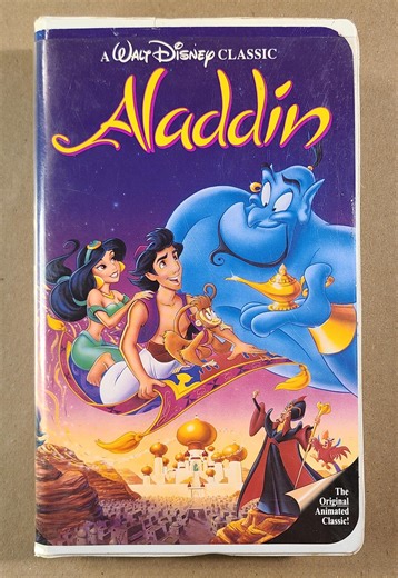 Aladdin (1992) TESTED, Good- 1993 VHS Tape- Black Diamond- 1990's Childrens Kids Disney Movies Collectibles- 35d  Ships Free U.S.! - Etsy Canada