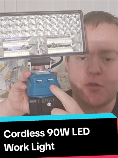 🔥 This cordless LED work light is a GAME CHANGER for DIY, garages, camping, and job sites. This powerful Makita-style 18V compatible LED flood light delivers bright wide-angle lighting so you can see clearly when working in dark spaces. Perfect for car repairs, construction, workshops, camping, or emergency lighting. 💡 Key features: • High-brightness LED flood light • Compatible with Makita 18V batteries (battery not included) • Adjustable light angle for flexible positioning • Dual USB ports 