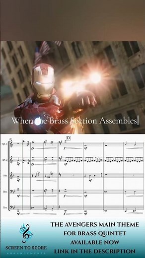 The Avengers Main Theme for Brass Quintet 🎺 #brassquintet #arrangement #avengersassemble #trumpet