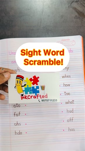 INKCRAFTED on Instagram: "Sight words don’t have to be boring or stressful for kids ✏️✨ Learning becomes powerful when it is hands-on, visual, and playful, and this simple unscramble and match activity does exactly that. In this activity, children first look at the jumbled letters, think carefully, unscramble them to form the correct sight word, and then match it with the correct word on the other side. This small process builds big skills. It strengthens letter recognition, improves spelling aw