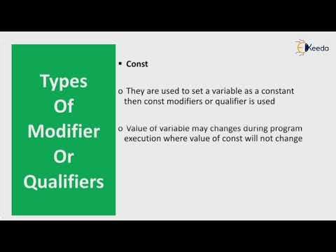 Modifier or Qualifier | Embedded Hardware | Embedded System & RTOS