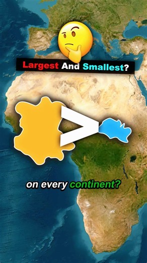 Largest And Smallest Countries On Every Continent 🌍😲 #Countries #World #Geography #Facts #Shorts