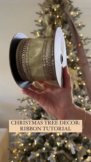 Ribbon tutorial: christmas tree decor #christmastiktok #christmasdecor #christmastreedecorating #christmastreedecoration #kingofchristmas
