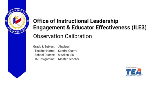 Office of Instructional Leadership Engagement & Educator Effectiveness (ILE3) | 30min