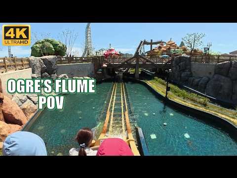 Ogre's Flume POV (4K 60FPS), Lotte World Busan ABC Rides Log Flume | Non-Copyright