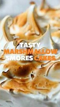 The Ultimate Marshmallow S'mores Cake! 🍫🔥 #smorescake #marshmallow #smores