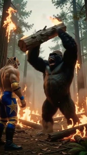 KING KONG VS TEKKEN KING - Burning Forest & Waterfall Battle (Full Fight 4K)