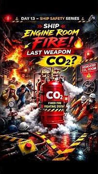 Day 13/30 | How CO2 Fixed Fire Fighting System Works on Ship | Engine Room Fire Safety#facts #growth
