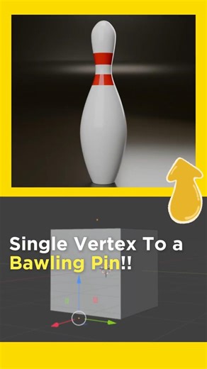 How to Make a Bowling Pin from ONE Vertex in Blender!