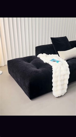 Pet-Friendly Modular Black Sofa | Waterproof & Scratch-Resistan #sofa #blacksofa #modularsofa