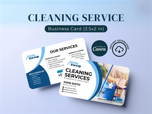 Professional Commercial Cleaning Business Card Template, Modern Branding Marketing Promotional Cleaner Services, Maid Service Card - Etsy Hong Kong