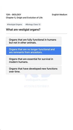 Vestigial Organs Explained BIOLOGY 12th Origin Evolution of Life