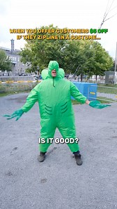 When your costume is worth… a $5 discount  —  Quand ton déguisement vaut… 5$ de rabais  #costume #ziplinestyle #green #hulk #shrek | MTL Zipline | Facebook