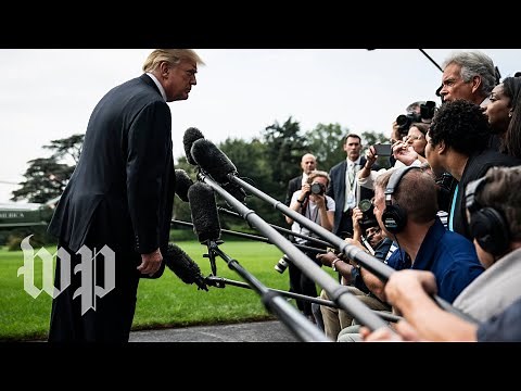 Trump keeps telling reporters to speak over his ‘roaring’ helicopter