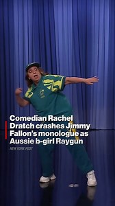 1.1M views · 16K reactions | Comedian Rachel Dratch crashes Jimmy Fallon’s monologue as Aussie b-girl "Raygun." | New York Post | Facebook