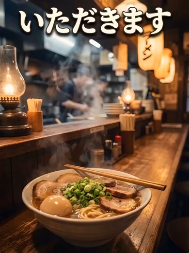 RAMEN — いただきます (Itadakimasu) “I humbly receive.” Before eating in Japan, people often say いただきます to show gratitude for the meal, the cook, and the ingredients. It’s a small word you’ll hear often in ramen shops across Japan. #learnjapanese #japanesephrases #japaneselanguage #ramen #japan