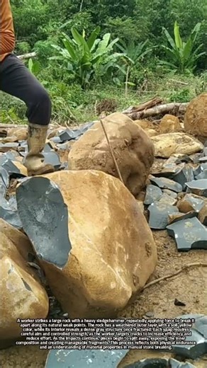 Manual Rock Breaking: Using a Sledgehammer to Fracture Large Stone Structures