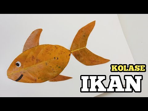 KOLASE DARI DAUN | Cara Membuat Kolase Ikan Dari Daun Kering | Kerajinan Tangan