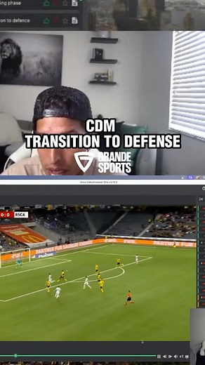 CDM Transitions to Defense ✅ Majority of the time, your objective is to cover the central space, PK spot and top of 18 approximately. You will be aware of that late runner coming in. TAG A CDM 👇🏼 Comment “CDM” to get your blueprint ✅ Video made with @oncesport11 Software 💻 | Grande Sports Training
