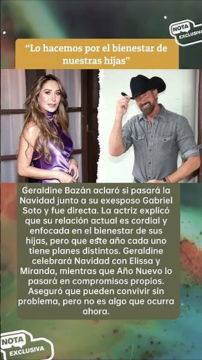🎄 Geraldine Bazán aclara si pasará Navidad con Gabriel Soto
